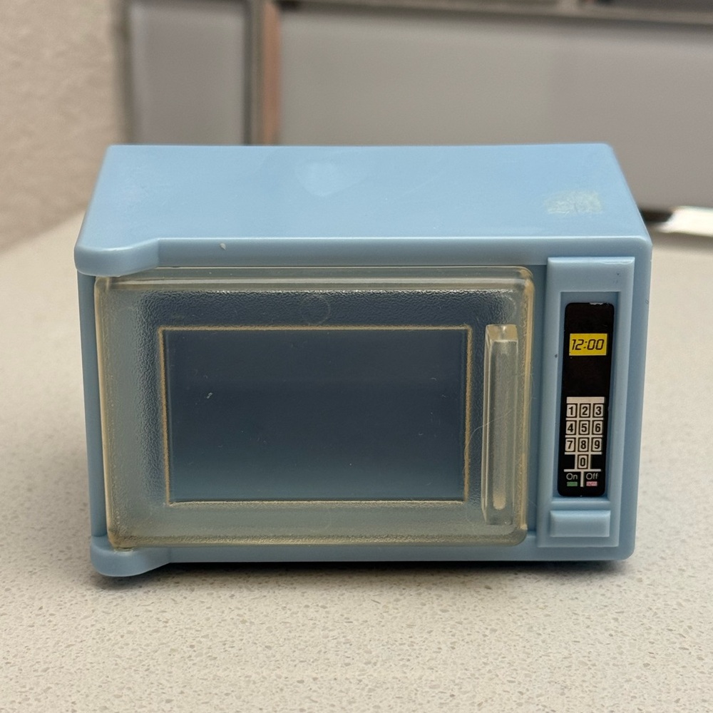 Vintage Playskool Dollhouse Blue Microwave 90s - Picture 2 of 14